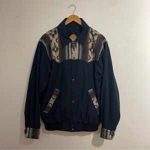 Vintage Multicolor Patterned Bomber Jacket